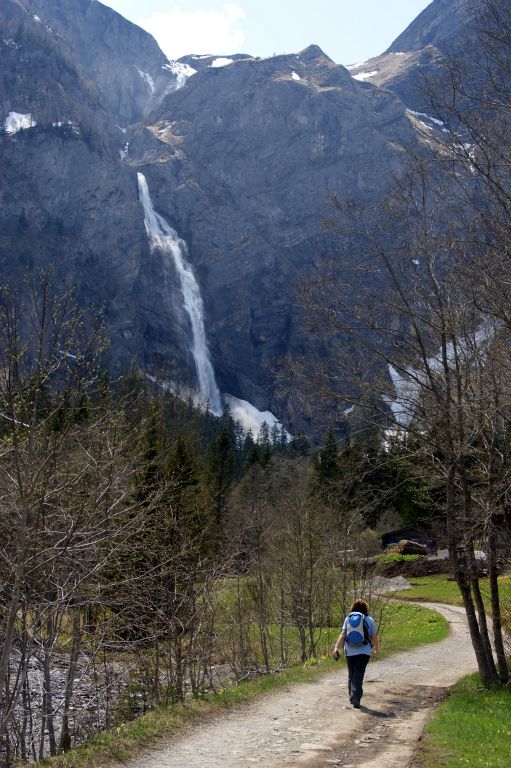 Approaching the waterfall. Engstligen-Wasserfalle is over 1,600 feet high.