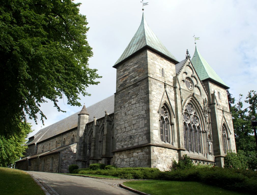 The Domkirke cathedral. The original building, which was built in the 9th century, was destroyed by a fire in 1272 and replaced with this building, which is considered to be the best preserved medieval church in Norway.