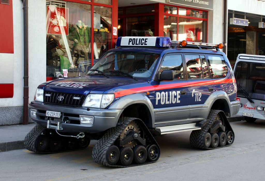 Back in town and the local police had apparently decided that a regular Toyota Landcruiser wasn't quite go-anywhere enough for their needs. That looked like it might literally go anywhere.