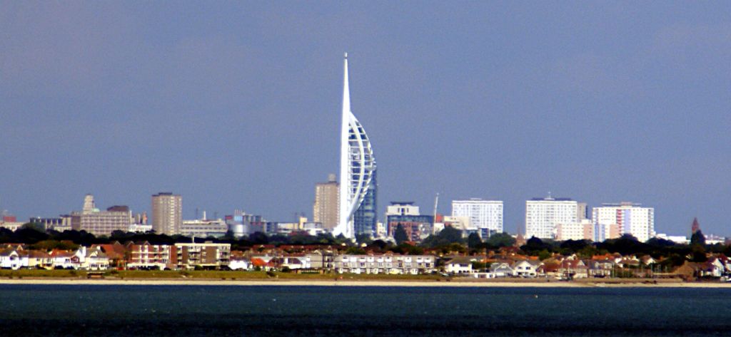 Shortly afterwards, heading east, we passed the Spinnaker Tower in Portsmouth.