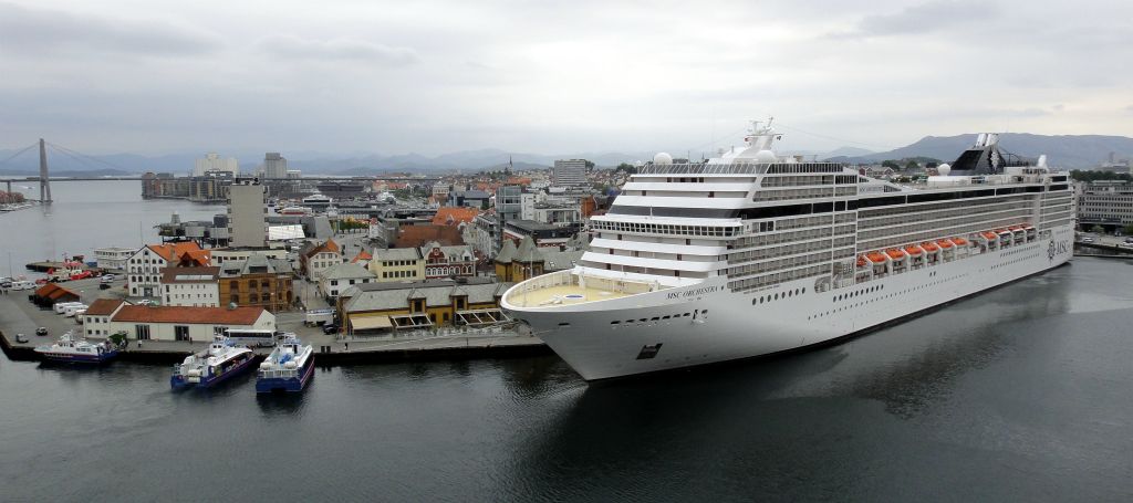 Thursday - We arrived in Stavanger and the weather was much like the last time we were here - grey and damp. The MSC Orchestra was already berthed when we arrived.