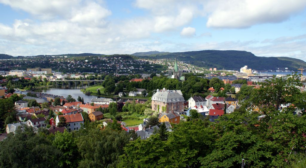 Sunday - We arrived in Trondheim and the weather was still pretty nice. We'd been here before and had no trips arranged, so spent a few hours just walking around. This was the view of Trondheim from the Kristiansten Fortress.