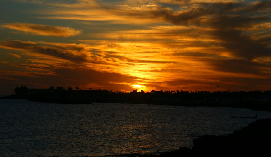 Sunset over Playa Blanca.