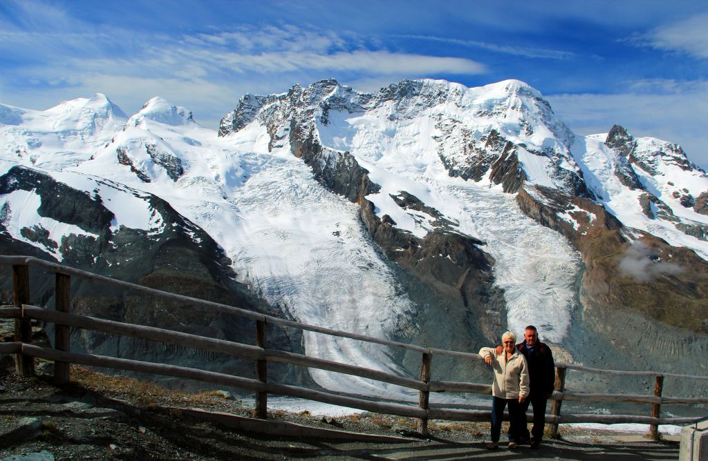 My parents with the Thoedulgletscher (amongst others) in the background.