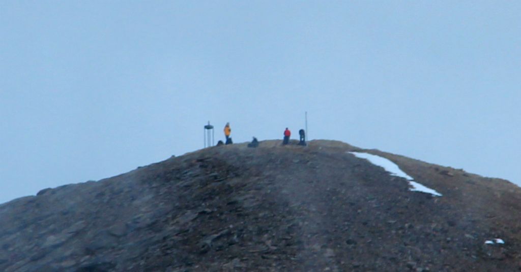 It was still pretty early, but these keen walkers had already made it to the top of Oberrothorn.