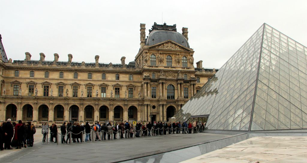 Saturday - We headed to the Louvre first. But it was a) quite busy already, and b) way too big to look around when you’ve only got one full day in Paris. Doh! This was a view of the tourists queuing to enter the Louvre through La Pyramide.