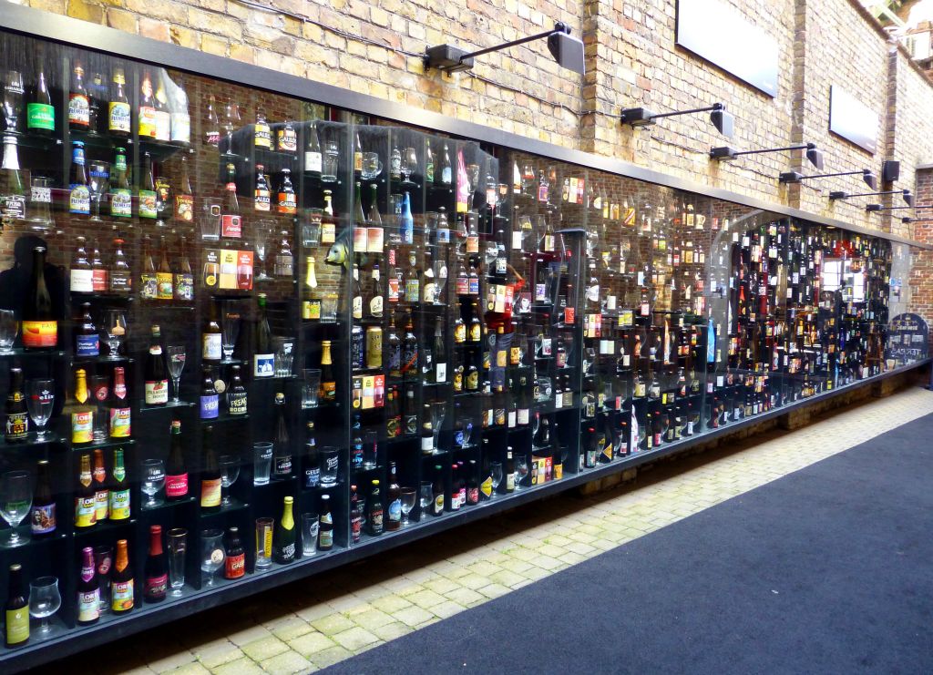 This is (part of) the beer wall in 2be. Allegedly every beer produced in Belgium is represented in this wall, along with the glass it’s served in (most of them have dedicated glasses). There are 1,130 of them.