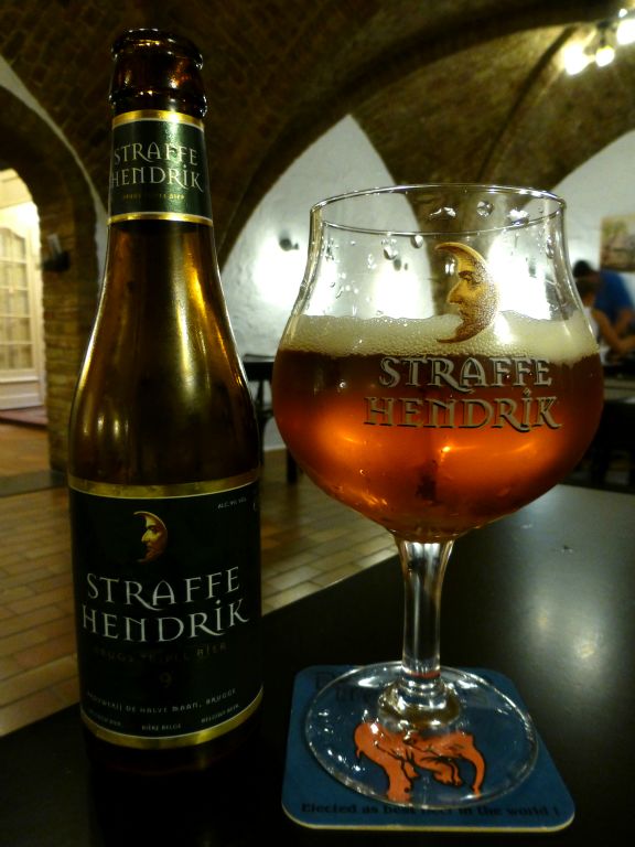 The ferociously strong Straffe Hendrik Tripel. At 9% ABV, this is definitely one to be sipped and savoured.