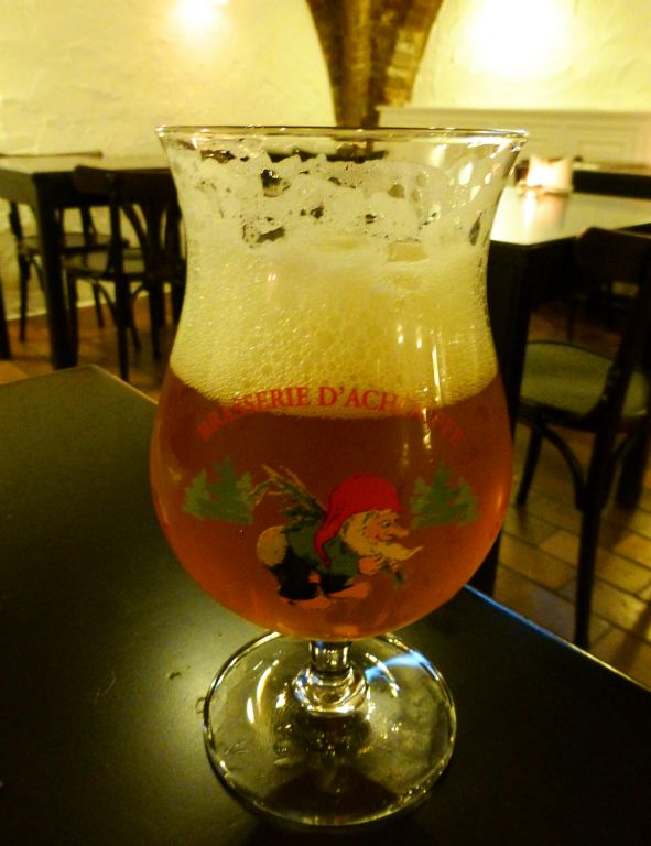 This was nice. I also had a fabulous “young cheese” baguette that was made with this beer (this is the Bier Bistro after all).I’m not sure what the deal is with the picture of the gnome on the glass with his bum out. I might have to Google that.