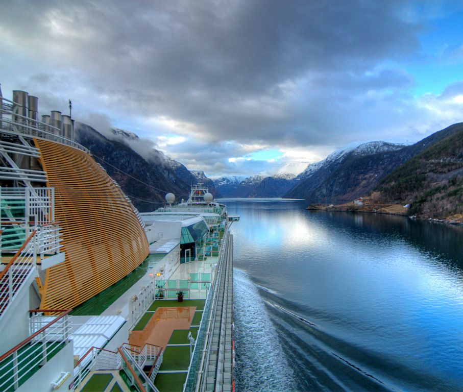 Tuesday - Up early to watch Ventura sailing into the Sognefjord, the longest and deepest fjord in Norway.