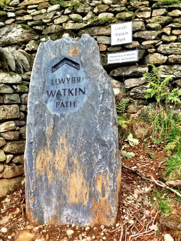 A few minutes later I passed the impressive marker for the start of the Watkin Path.