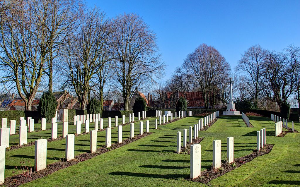 This is a view of the Ramparts Cemetery, which contains 198 Commonwealth graves.