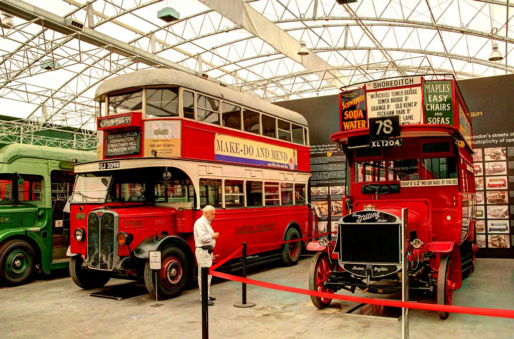 In the new(ish) London Bus Museum. It was hot outside, but it was hotter in here.