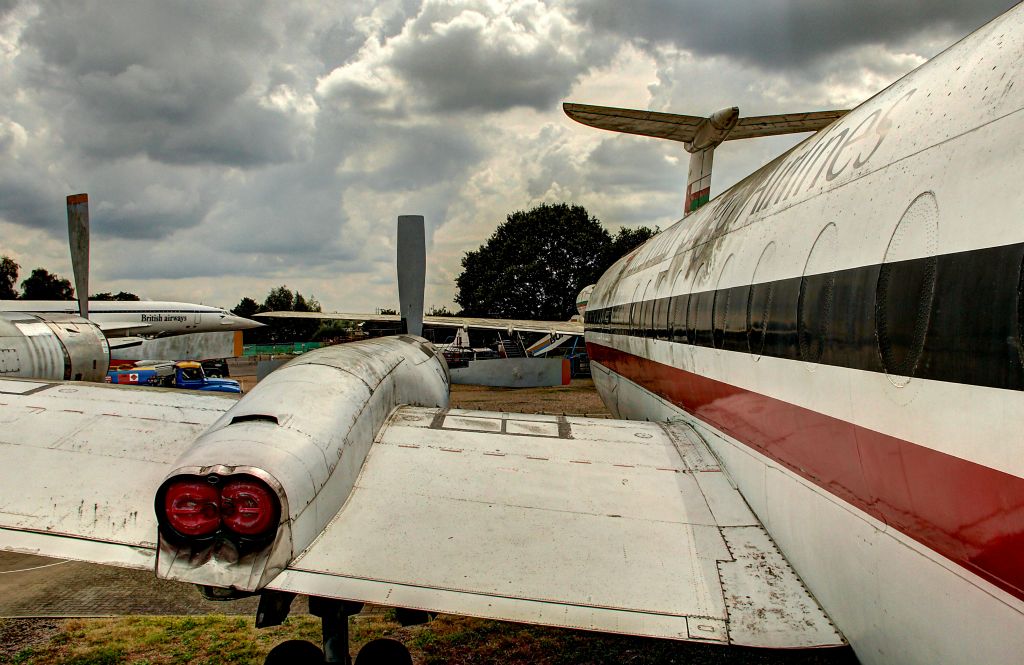 One of the planes in the Vickers Aircraft Park. This one used to carry passengers but has been converted for cargo.