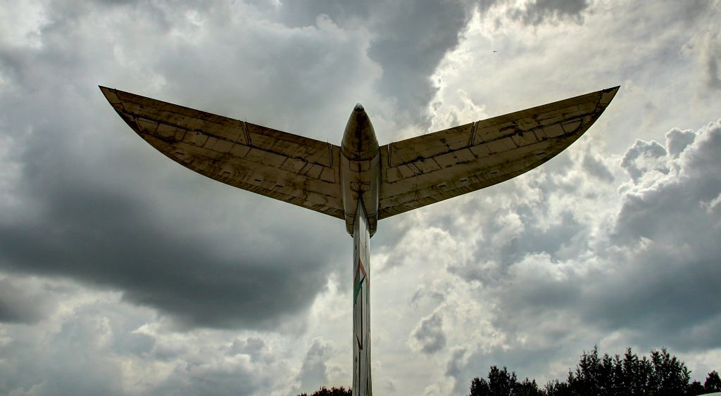 The tail fin of the Vickers VC10.