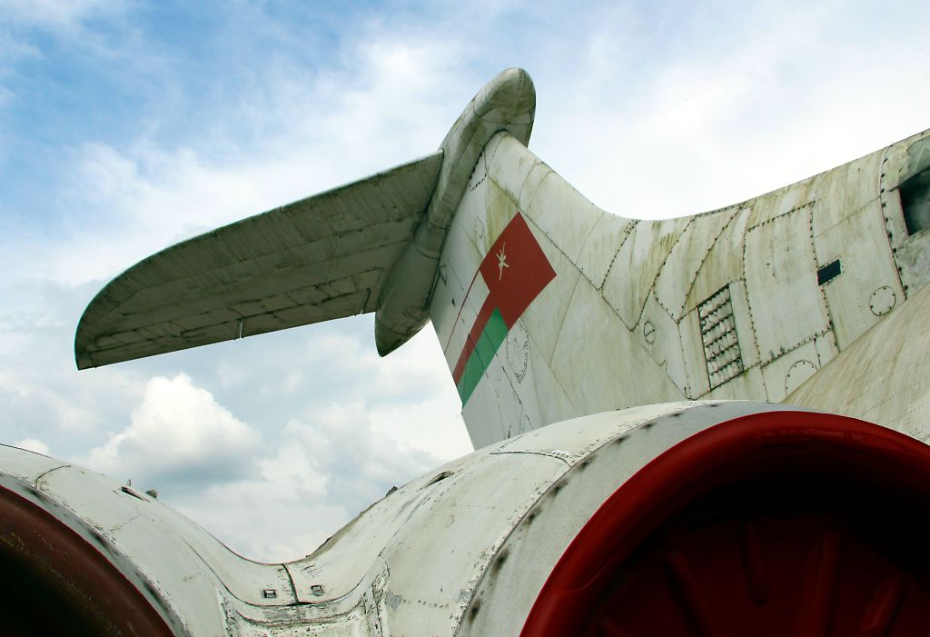 The engines and tail fin of the Vickers VC10.