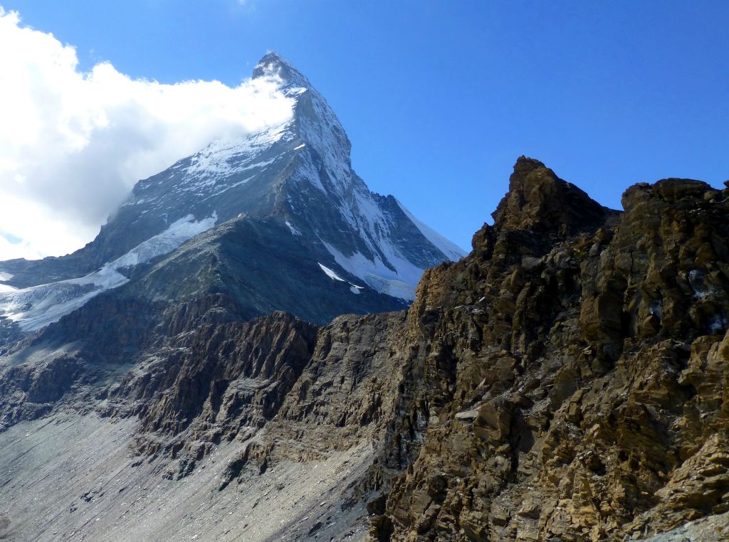 As the trail descended from the Hornli Ridge there were some magnificent views of both the ridge and the Matterhorn itself.