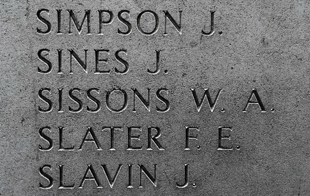 Having spent a few minutes browsing the names on the Menin Gate, Judith finally spotted a Sissons - Private WA Sissons of the Cheshire Regiment. That's the first Sissons we've ever spotted in a cemetery in Belgium. No idea if he's related.