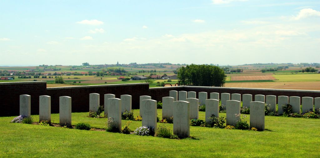 Being on the same hill as the crater, the cemetery also has lovely views across the countryside.