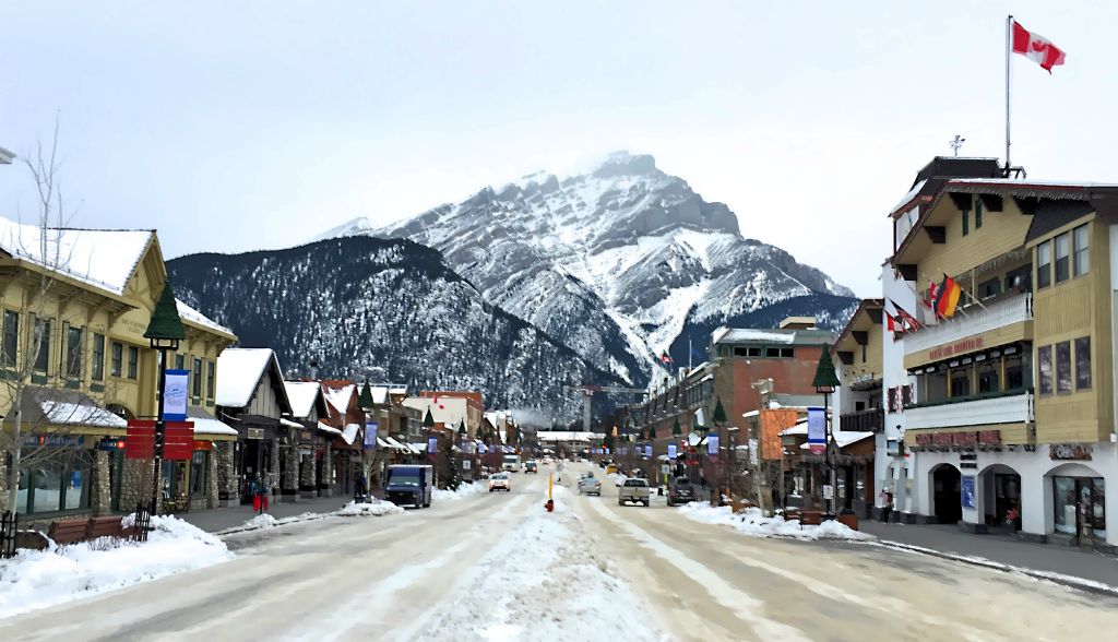 Monday - I was up early(ish) and out for a walk up Tunnel Mountain. This was the view down Banff Avenue as I crossed.