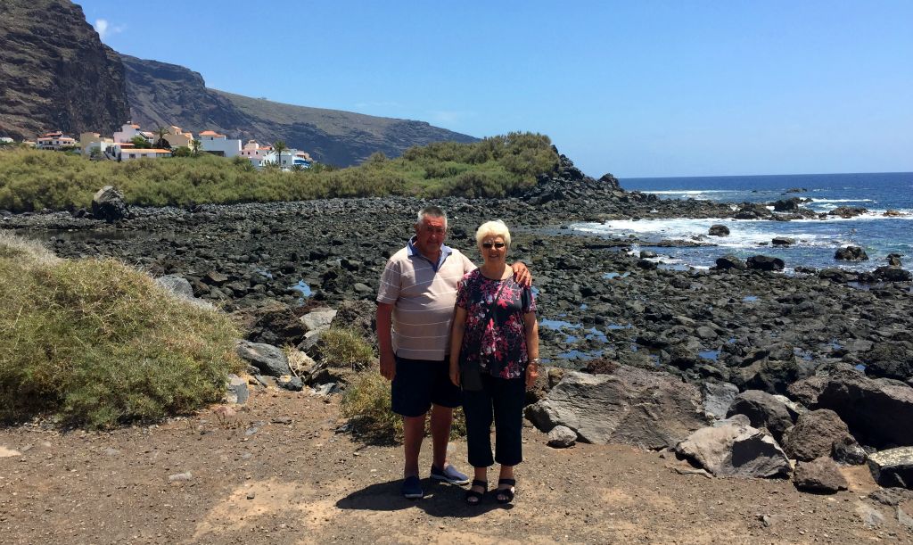 Here's my parents on the seafront at Valle Gran Rey.