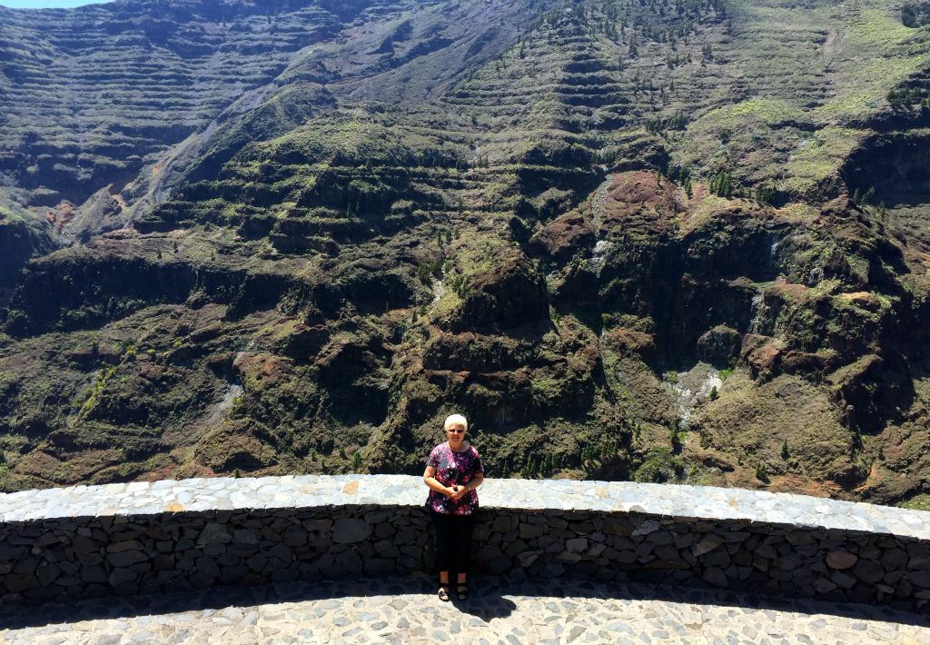 My mum at a view point.