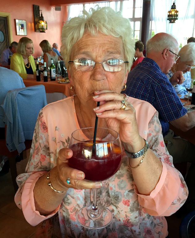 Back at the resort and my mum decided to have a small glass of sangria with dinner.