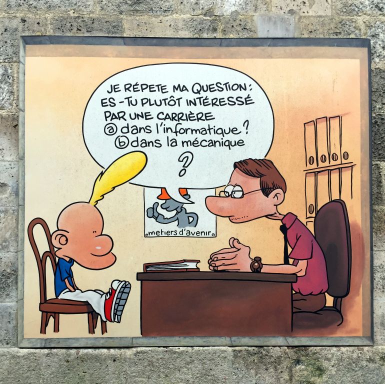 Angouleme is also famous for comic strips, which are also present in the wall art