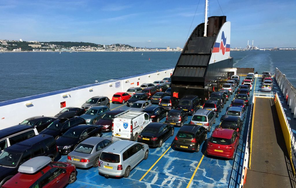 Back on the top of the ferry, leaving Le Havre. We were on a day crossing this time, but we'd still booked a cabin. As the crossing took six hours it was nice to have somewhere to go and lay down for a bit of a snooze.