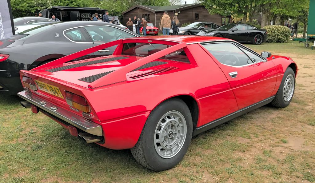There were quite a lot fo Maseratis too, although mainly the newer ones line you can see in the background of this photo.Here's a Maserati Merak like the one that Jeremy Clarkson wrecked on Top Gear. Surprisingly pretty in the metal.