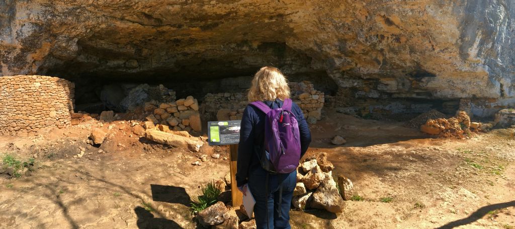 Here's Judith standing in front of one of the caves. Unfortunately the photo isn't really capturing the scale.