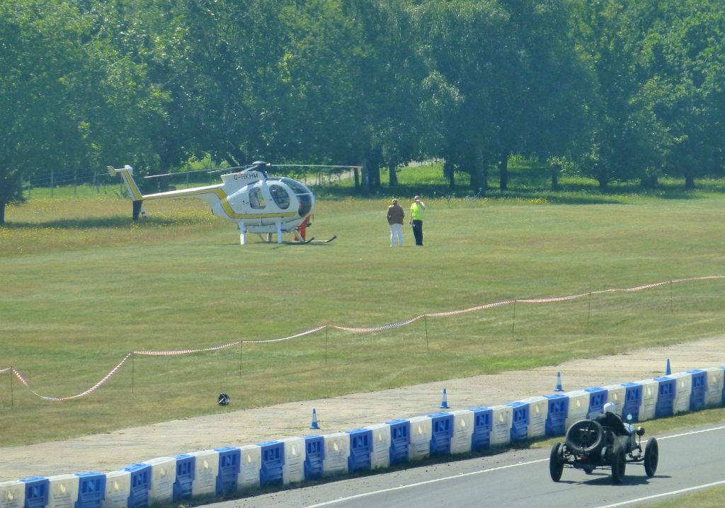 We think this was probably Lord March's helicopter arriving. With the Goodwood Festival of Speed only being a few days away, he probably wouldn't have the time to drive to Brooklands from his Goodwood estate.