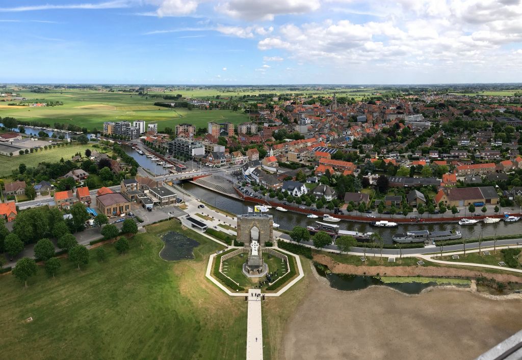 Ask you might imagine in a country as flat as Belgium, the view from the top of a 276 foot tall tower is quite commanding.