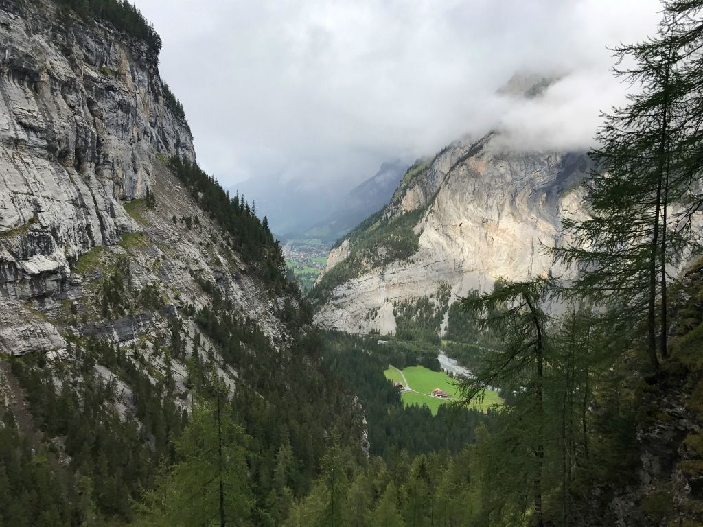 At this point the trail became an insanely switchback affair that descended very rapidly. However, it did offer some excellent views down the valley towards Kandersteg.
