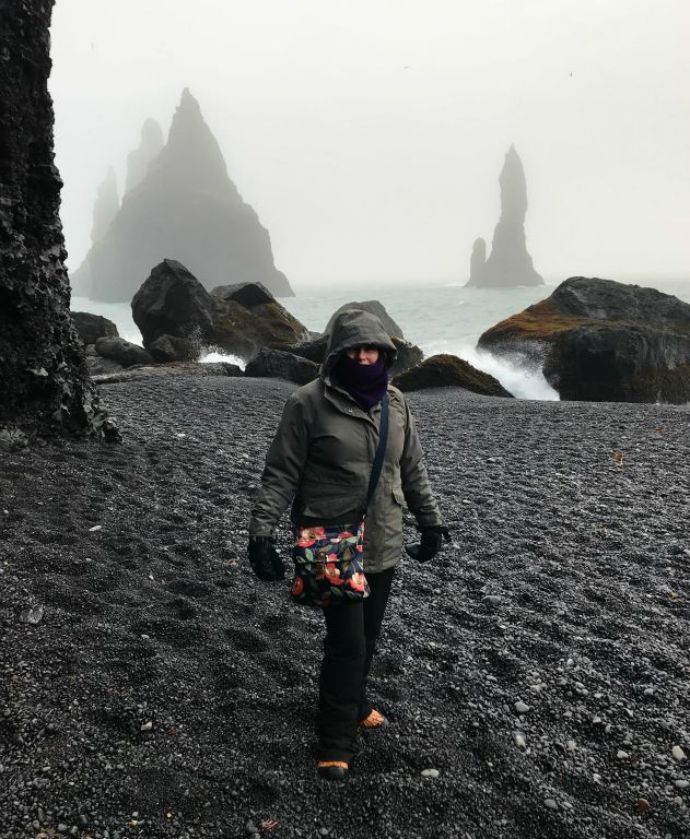 In the background of this photo you can see the "famous" basalt sea stacks. I had to wait ages to get this photo as people kept wandering into the background.