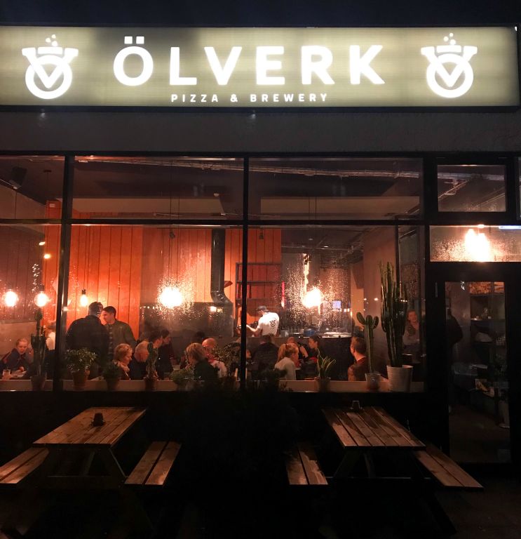 When it got to a suitably appropriate time of the afternoon for beer and dinner we walked to the Olverk Brewery again, which was doing a very brisk trade (it was Friday evening after all).