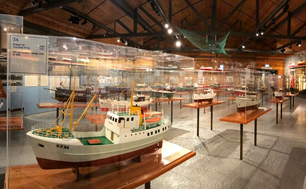 The Keflavik Maritime Center seems to be part of the Dusshus Museum and is full of these fabulously detailed replica boats. Very impressive. And their information boards were in Icelandic and English.
