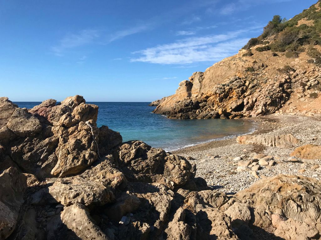 The trail reached the coast at Cala D'Egos, which was a lovely secluded little beach.