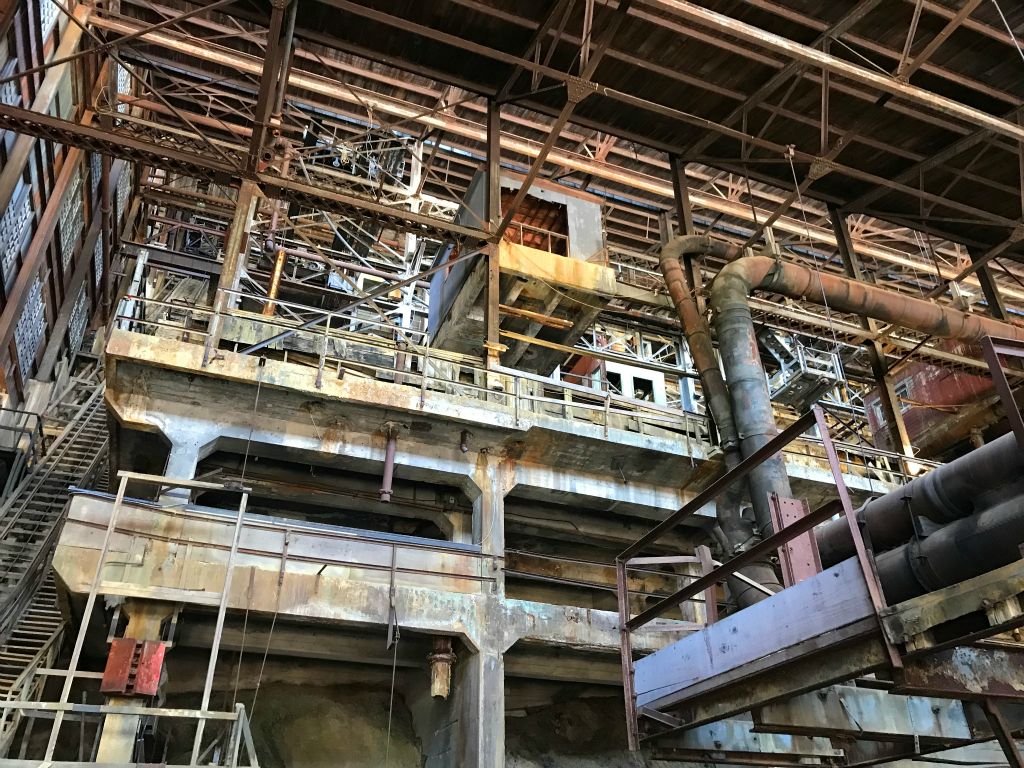 There was a short but interesting tour showing how mining here had evolved over the years. This amazingly huge shed is where they separate the valuable copper from the rest of the stuff they've dug out of the ground.