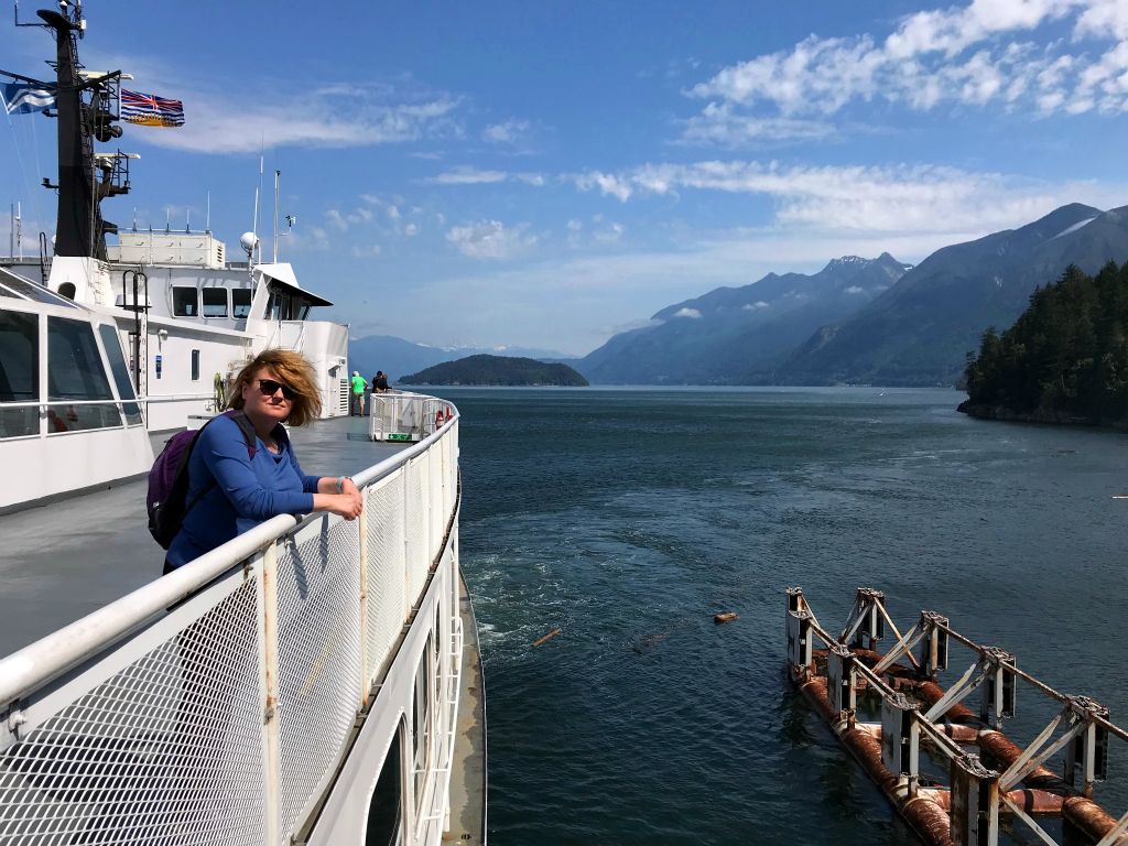 Judith on the ferry as we departed Horseshoe Bay.