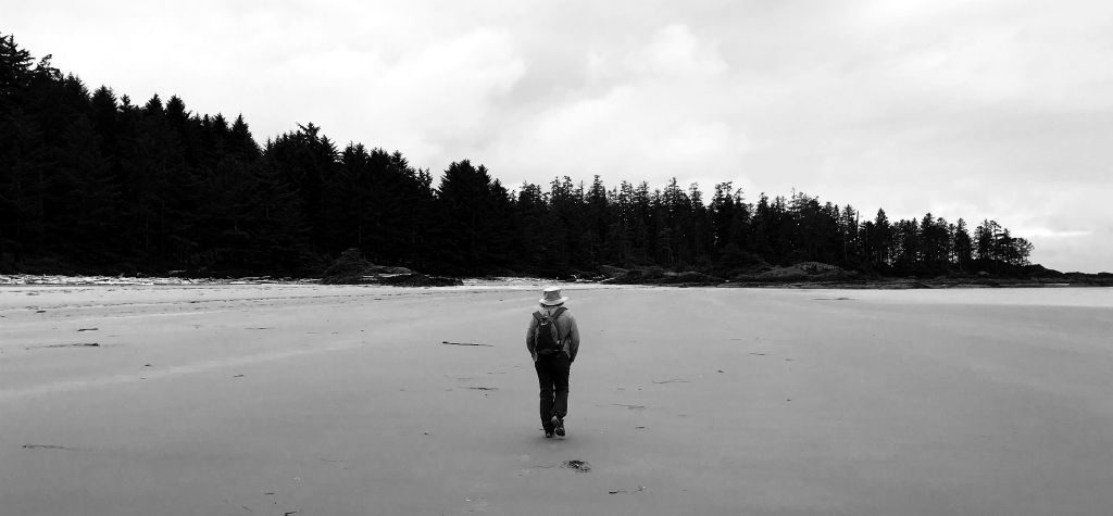 So we had a bit of a walk on the beach. Yes, it's in black and white.