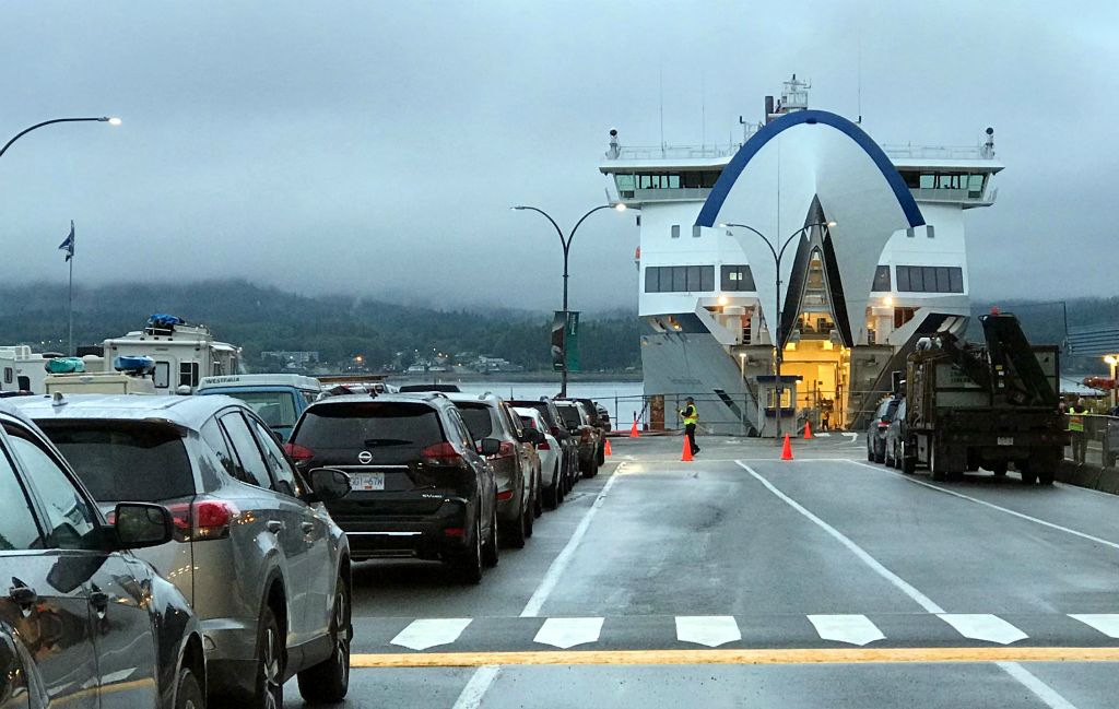 Friday - Up at 04:30, checked out of the hotel and we were queuing to board the ferry by 05:30. The weather was not looking very good at all for our super scenic 16 hour ferry ride up the coast to Prince Rupert.