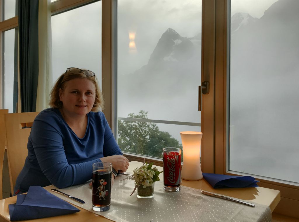 As it was still miserable outside we decided to have dinner in the hotel's restaurant, which was very nice.Distance walked today - 12 miles (19.4 km)Ascent today - 4,543 feet (1,385m)Descent today - 4,543 feet (1,385m)