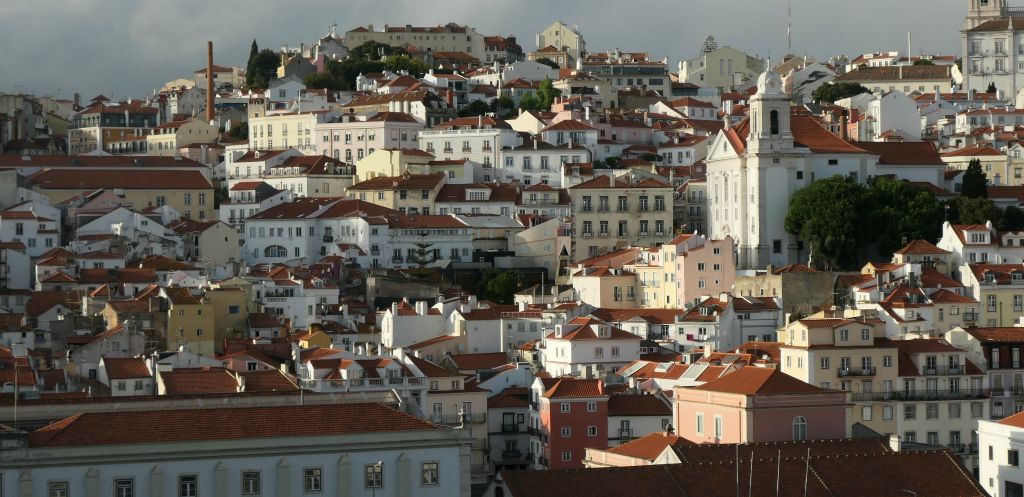 The view across the Alfama district, also as seen from our balcony.