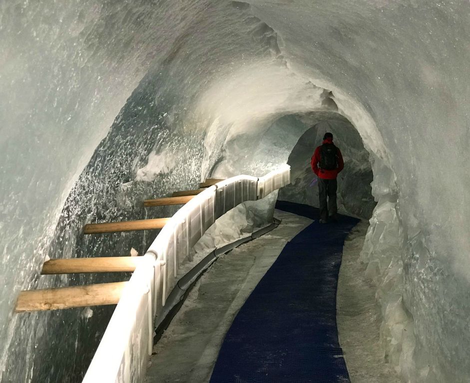 Our Peak Pass included entry to the Glacier Paradise, which is a set of man-made tunnels and caves dug into the glacier at Klein Matterhorn.