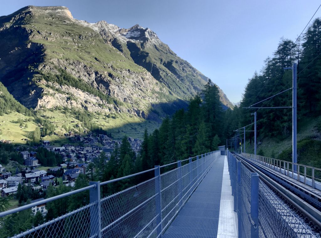 Twenty minutes after that I discovered that it's possible to walk across the Gornergrat rail bridge (which is probably meaningless to you, but it was interesting to me).Then it was back home for some breakfast.