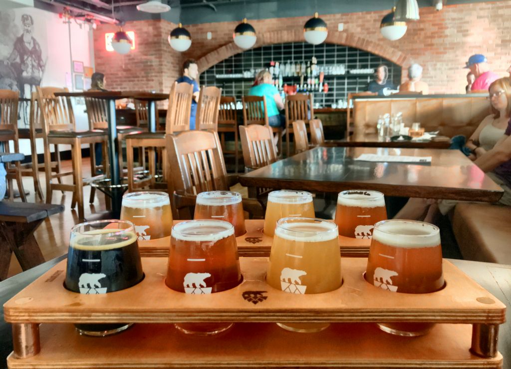 Literally just round the corner from Situation Brewing is Polar Park Brewing. So we popped in there for another flight (each).