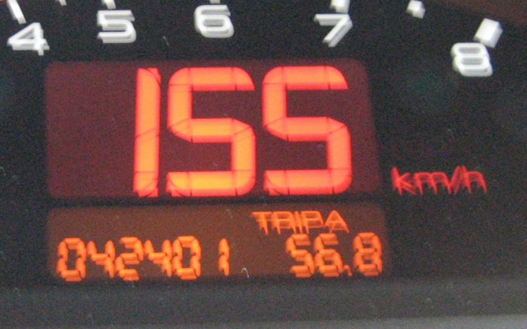 Okay. I fiddled with the previous picture to scrub out the “km/h” bit. It would be very irresponsible to drive at 155mph on a public highway.