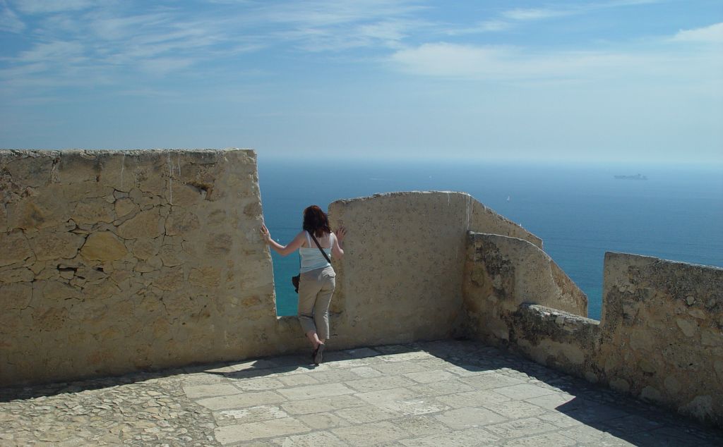Judith looking out to sea from the Castillo.