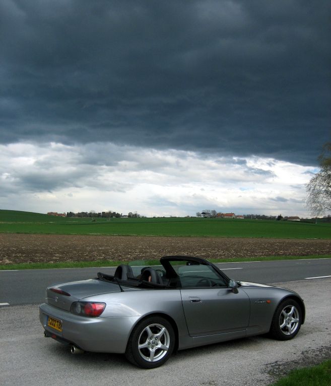 Day 2 - Saturday. One has to be fairly determined to drive a convertible with the roof down under a sky that colour.
